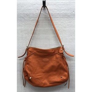 Sofia C. Leather Purse Genuine Leather Made In Italy Orange Shoulder Strap
